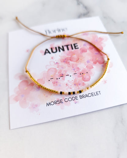 Auntie Morse Code Bracelet