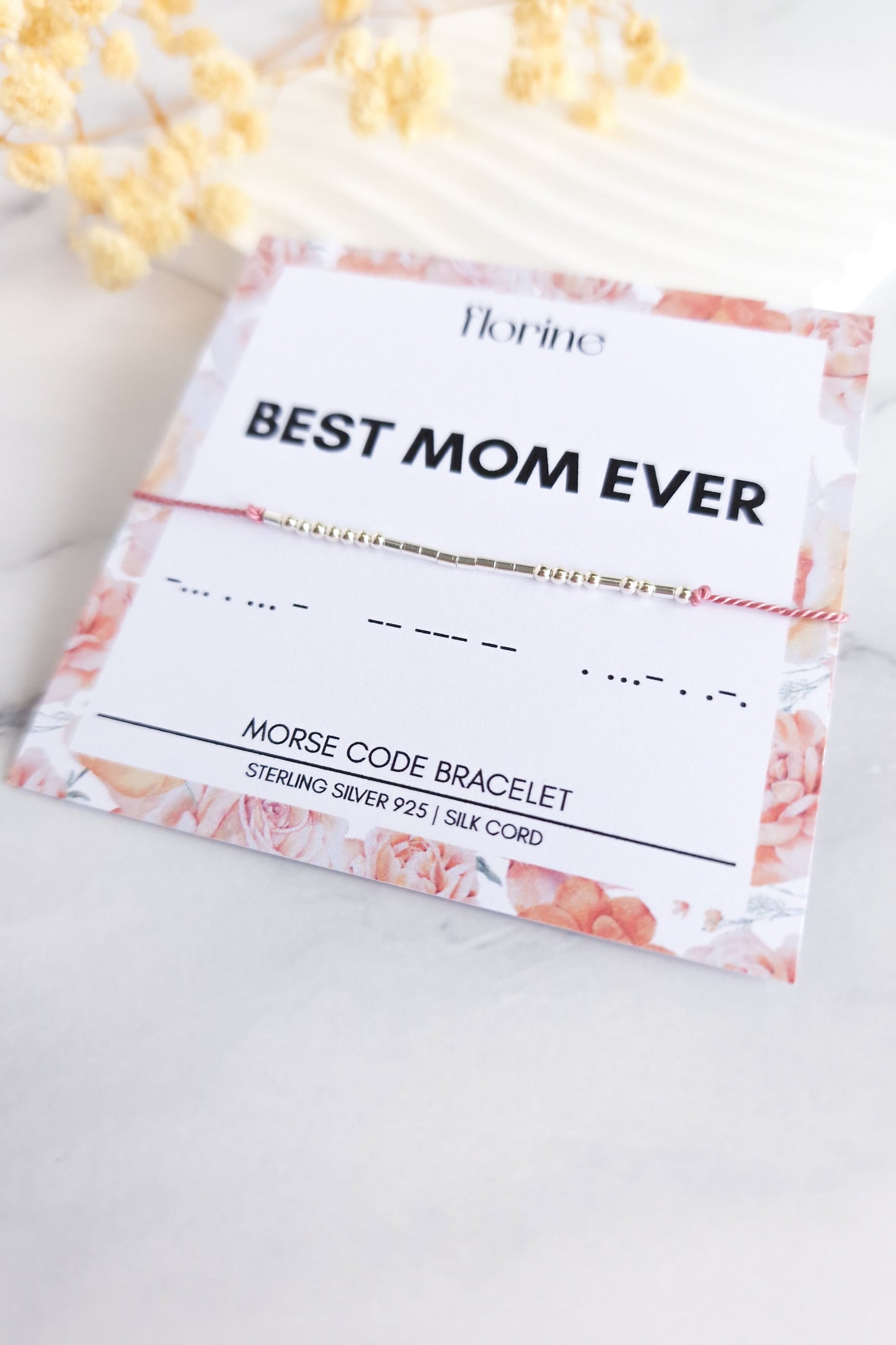 Best Mom Ever Sterling Silver Morse Code Bracelet